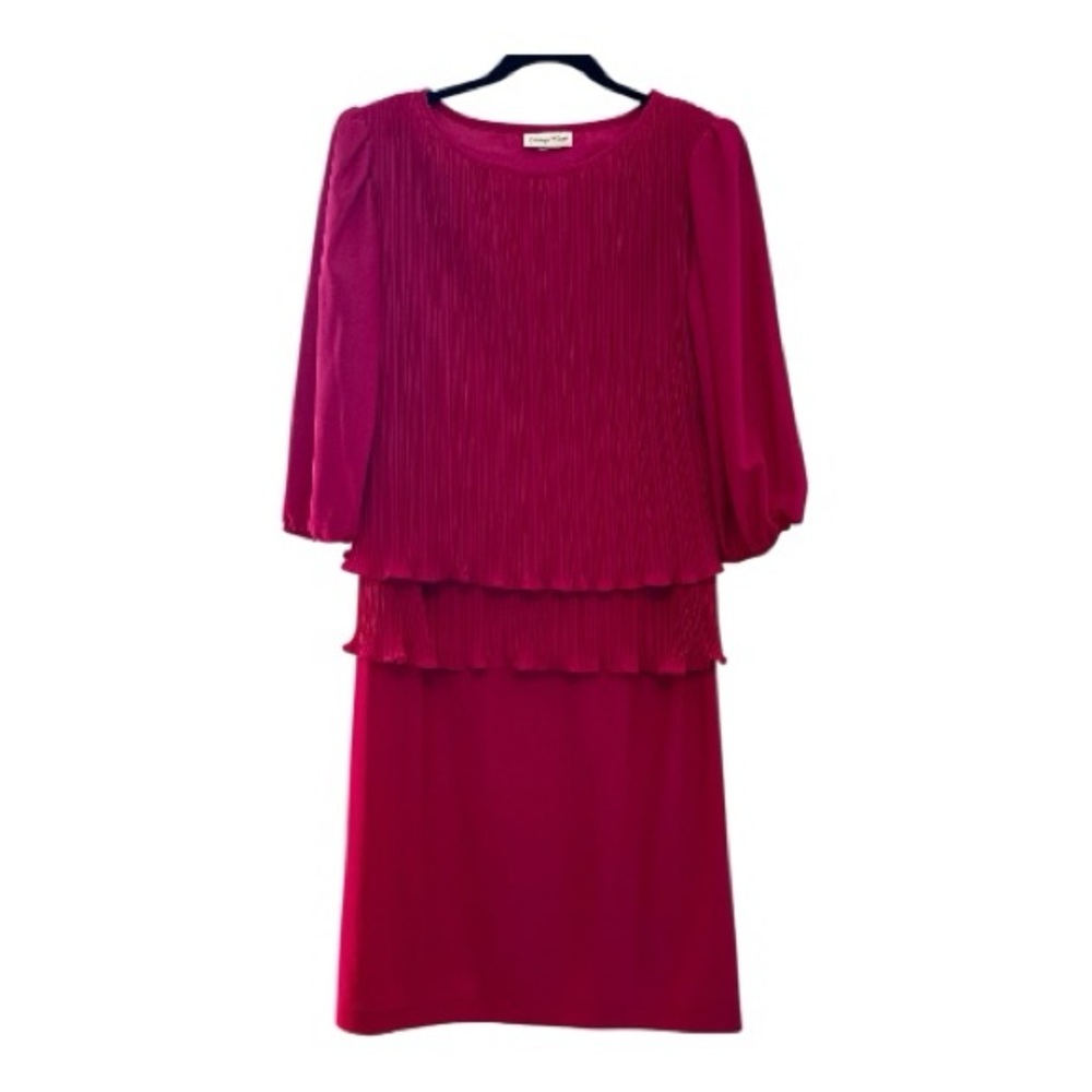 Vintage Carriage Court Fuchsia Long Sleeve Dress Size 12